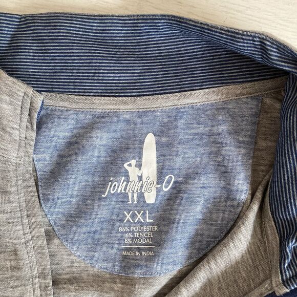 Johnnie-O Mens 2XL Gray Quarter Zip Pullover Heather Knit Casual Soft Basic - Picture 10 of 10